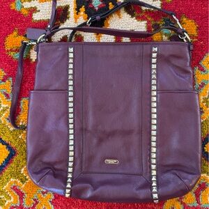 Coach Purple Studded Shoulder Bag